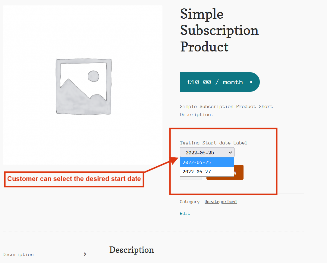 WooCommerce Subscriptions Custom Start Date Let Customer Choose Frontend