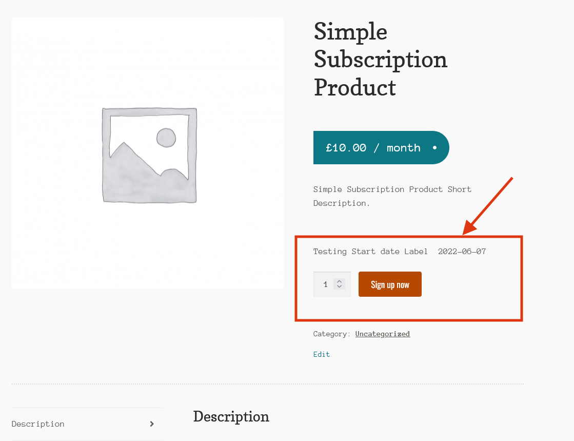 WooCommerce Subscriptions Custom Start Date Fixed Delay Frontend