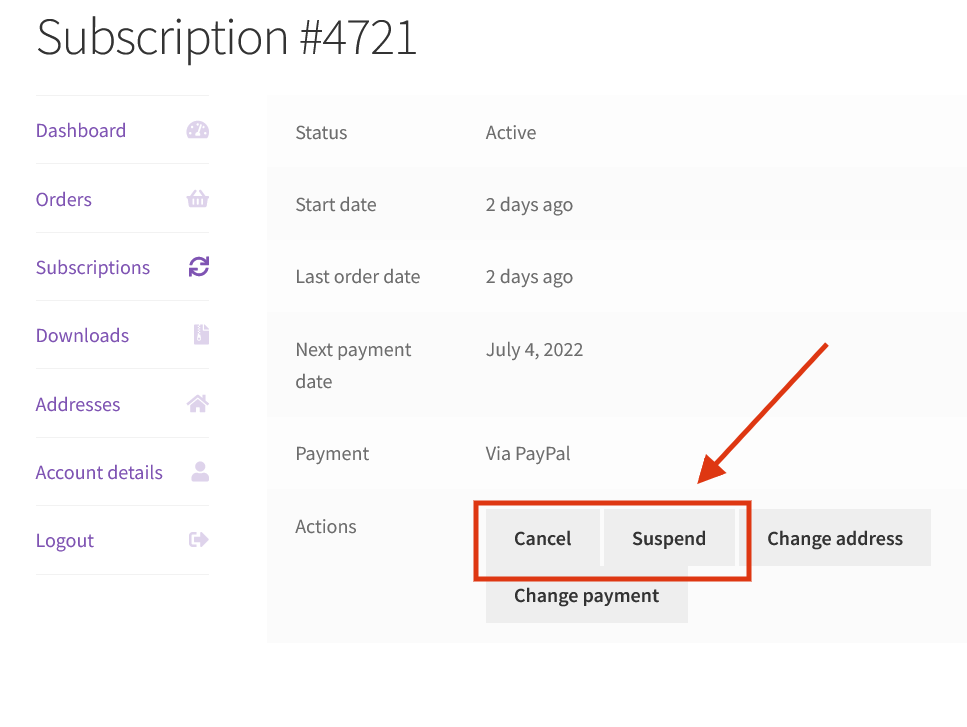 WooCommerce Subscriptions Custom Cancellation Rules Frontend Button Visible